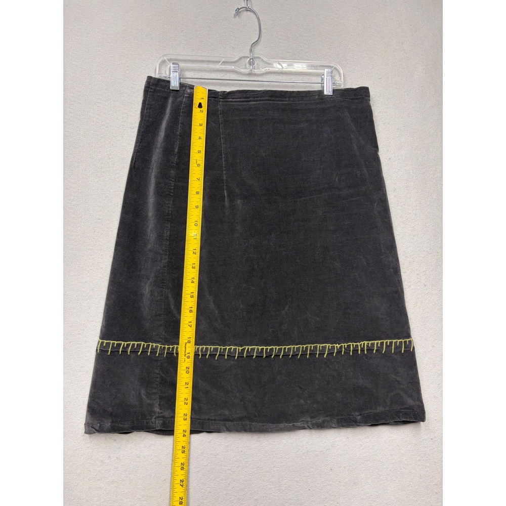 Avalar Skirt Women 32 Waist Gray Vintage 80s Velvet A-Line Contrast Stitch EB90 - Picture 8 of 10
